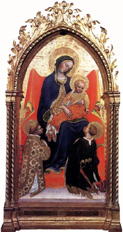 Giovanni di Francesco Madonna Enthroned with St Lawrence and St Julian oil painting picture